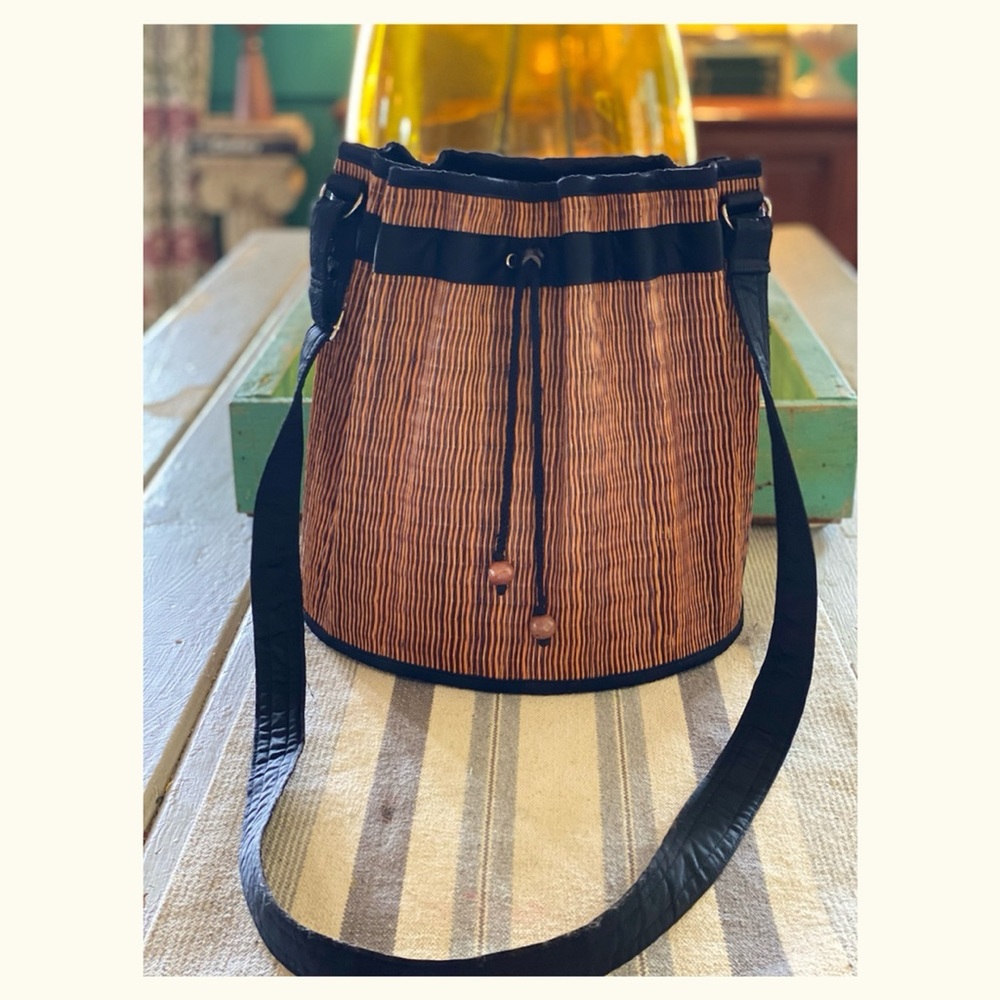Baskets of Cambodia Woven Bucket Bag